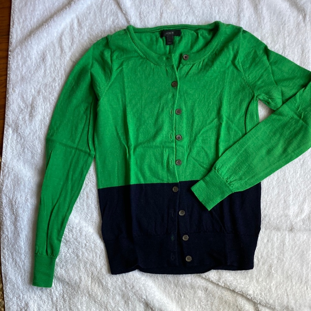 J.Crew color block wool cardigan